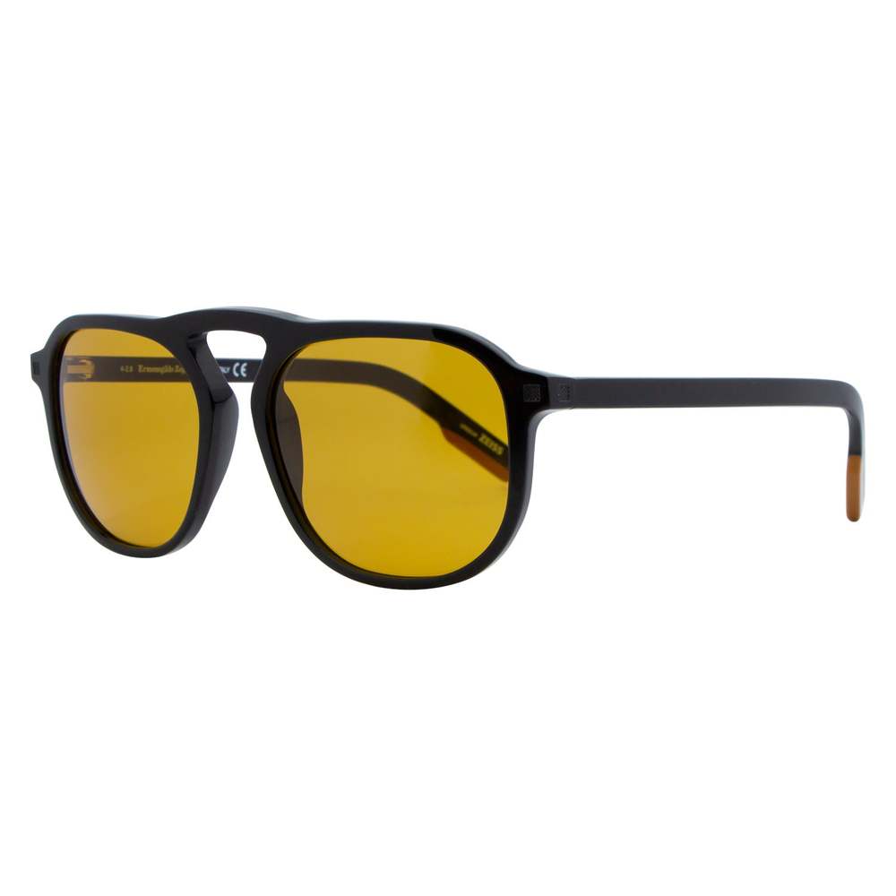 Ermenegildo Zegna Rectangular Sunglasses EZ0115 01E Shiny Black 55mm 0115